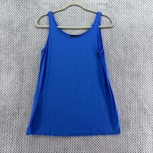 Eileen Fisher Top Womens S Blue Jersey Stretch Basic Casual Round Neck